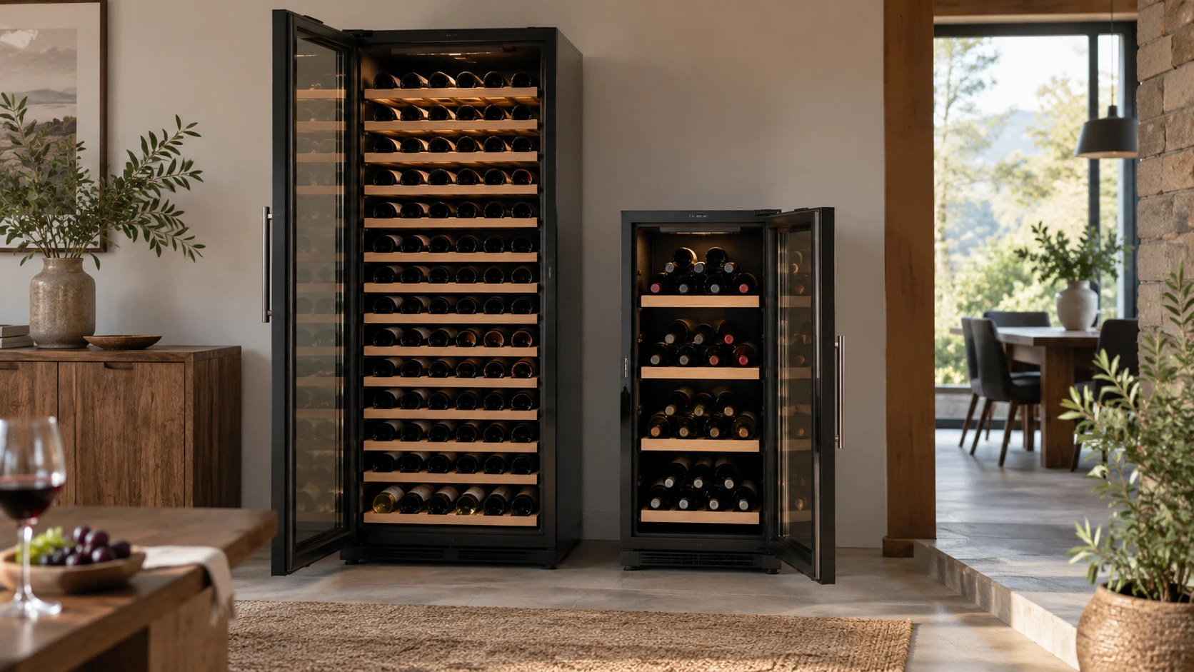 For Lanbopro LP168S wine cooler, consider bottle layout, installation size, shelf access, temperature control, lighting, locks, and delivery.