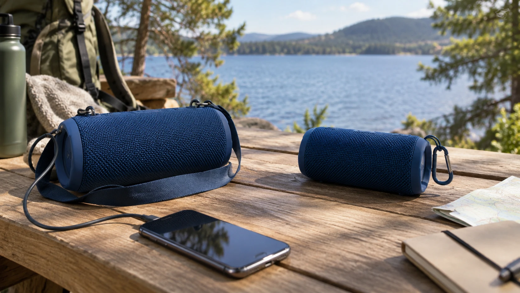 For restored JBL Charge 6 portable speaker, weigh battery claims, carrying gear, phone charging, connection modes, and unit condition.