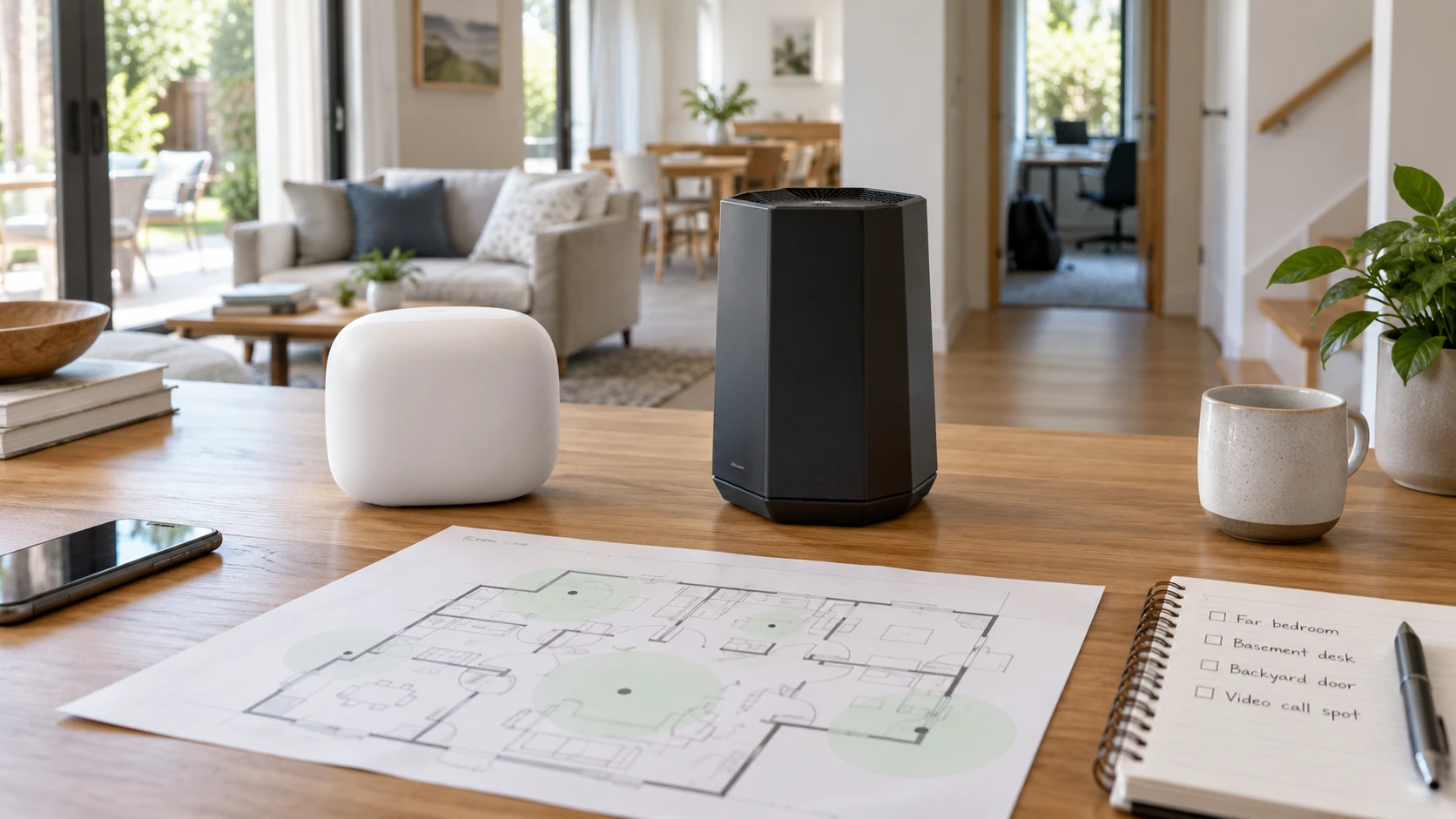 For Nest Wifi Pro Wi-Fi 6E one-pack, weigh coverage claims, 6 GHz clients, 10 GbE ports, home controls, and upgrade paths.