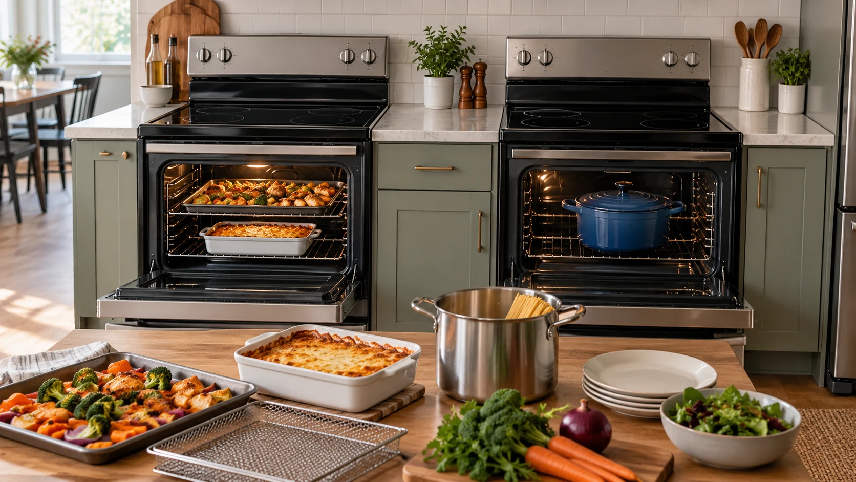 For Whirlpool WFE550S0LZ electric range, weigh oven capacity, cooking modes, control layout, cooktop information, cleanup, and cabinet fit.