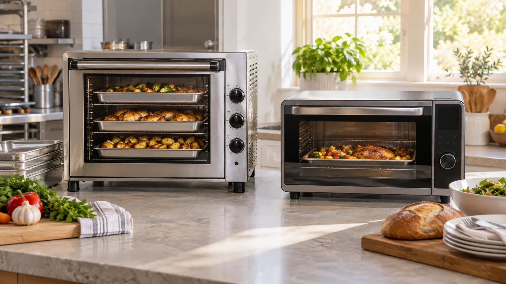 Choosing Cadco XAF-113 countertop convection oven means weighing half-pan baking versus family-size meals, controls and power.