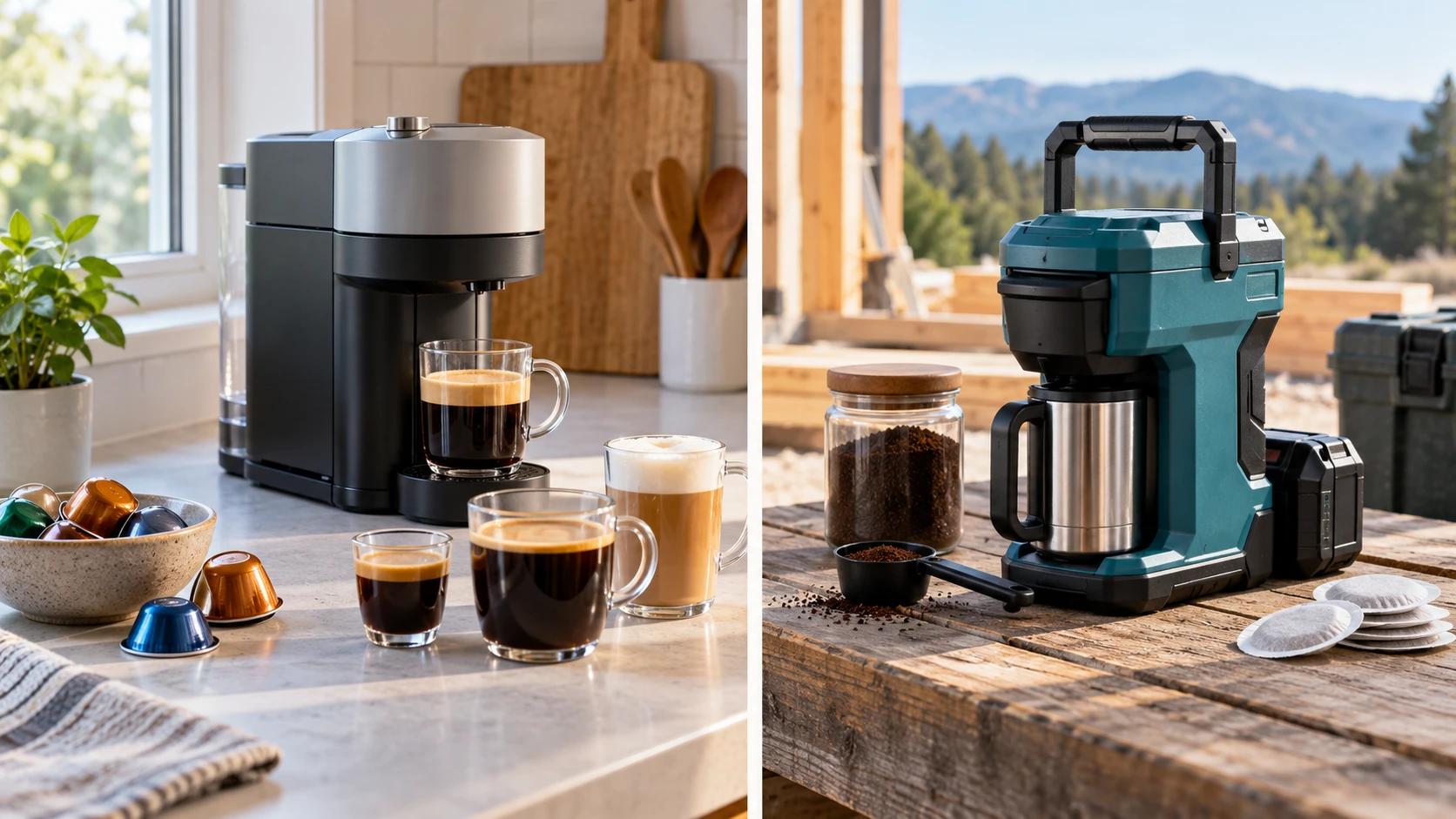 Choosing Breville BNV550GBL Vertuo Next means weighing capsule versus grounds brewing, cup size, power and cleanup.