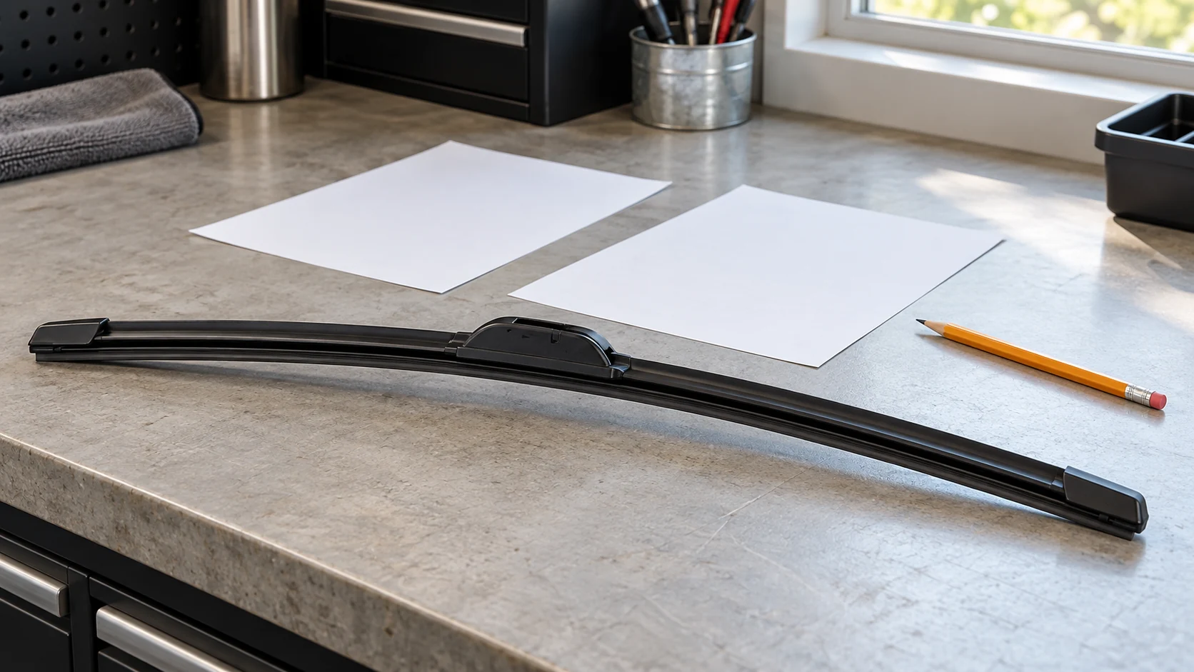 A wiper lifespan savings estimate places an idle replacement blade beside separate blank cost and service records while the future inputs remain unresolved.