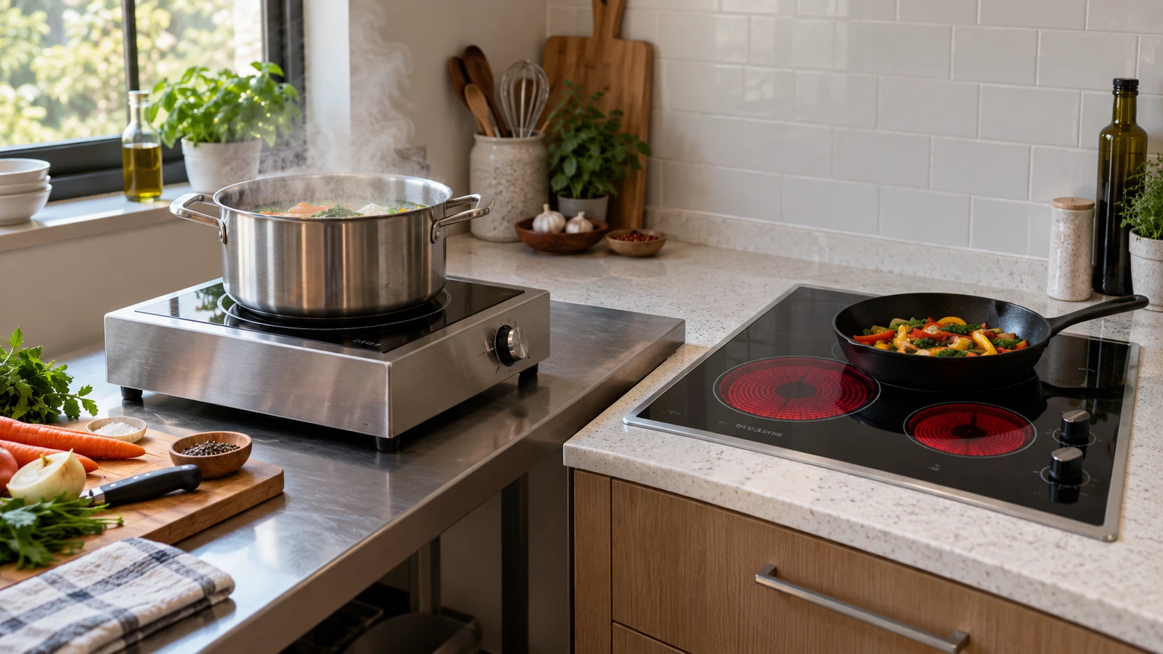 Choosing ChuShiFu 3500W induction cooktop means weighing portable induction versus built-in radiant heat, cookware and wiring.