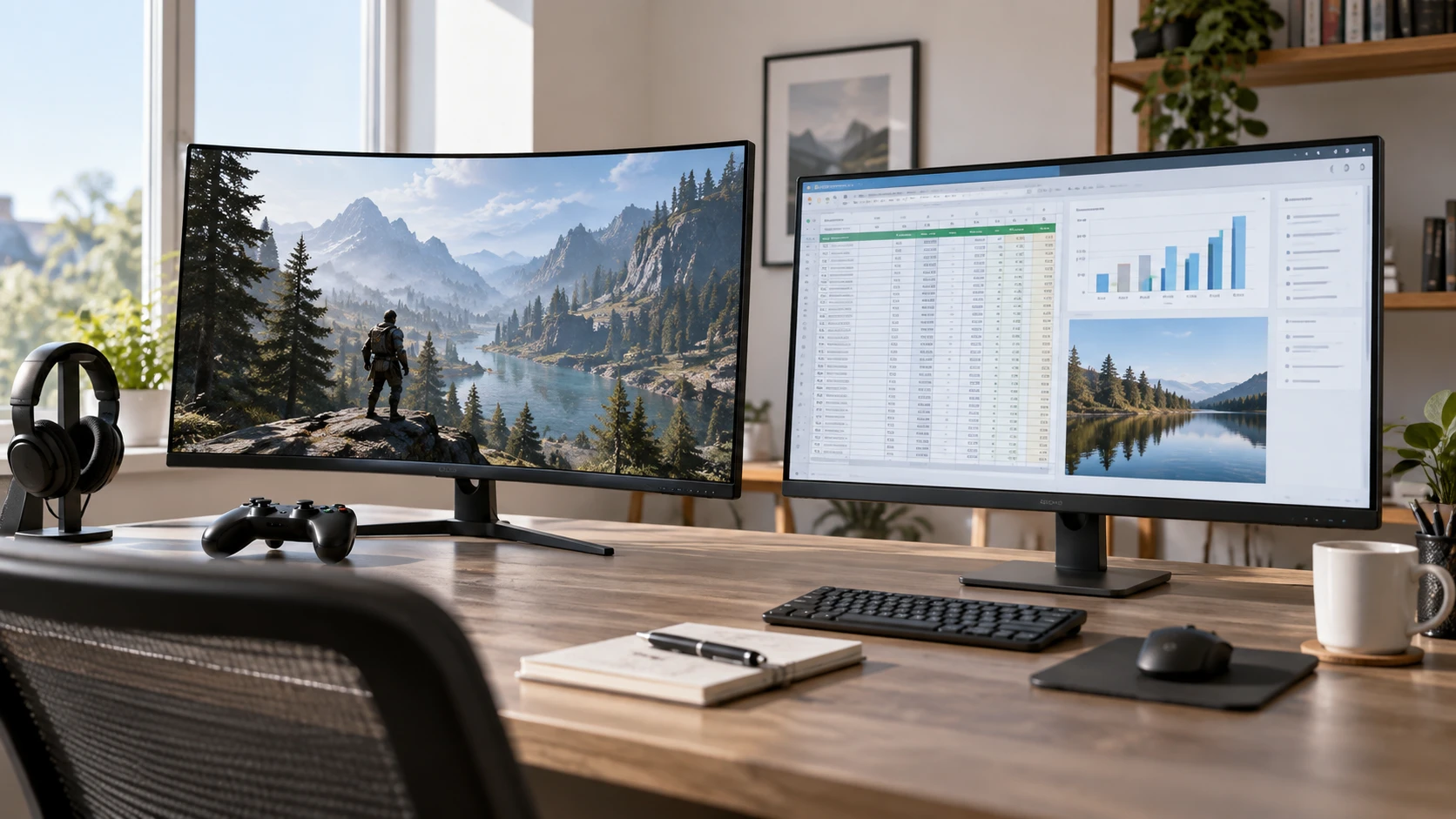 Choosing ASUS TUF VG27WQ1B curved monitor means weighing QHD detail versus higher motion refresh, inputs and desk fit.