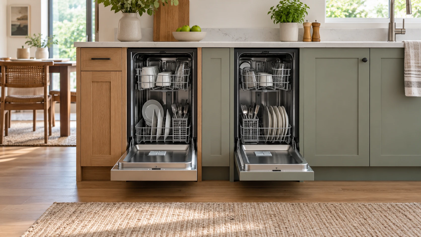 For Summit DW186NTADA 18-inch dishwasher, weigh cabinet front, ADA height claims, rack layout, cycle information, sound ratings, and installation checks.