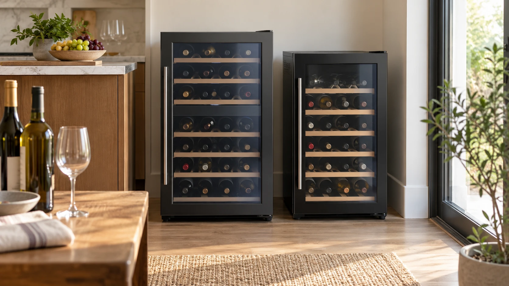 For TUFFIOM 33 bottle vs Veryke 28 bottle wine cooler, weigh bottle fit, temperature planning, installation, and daily access.