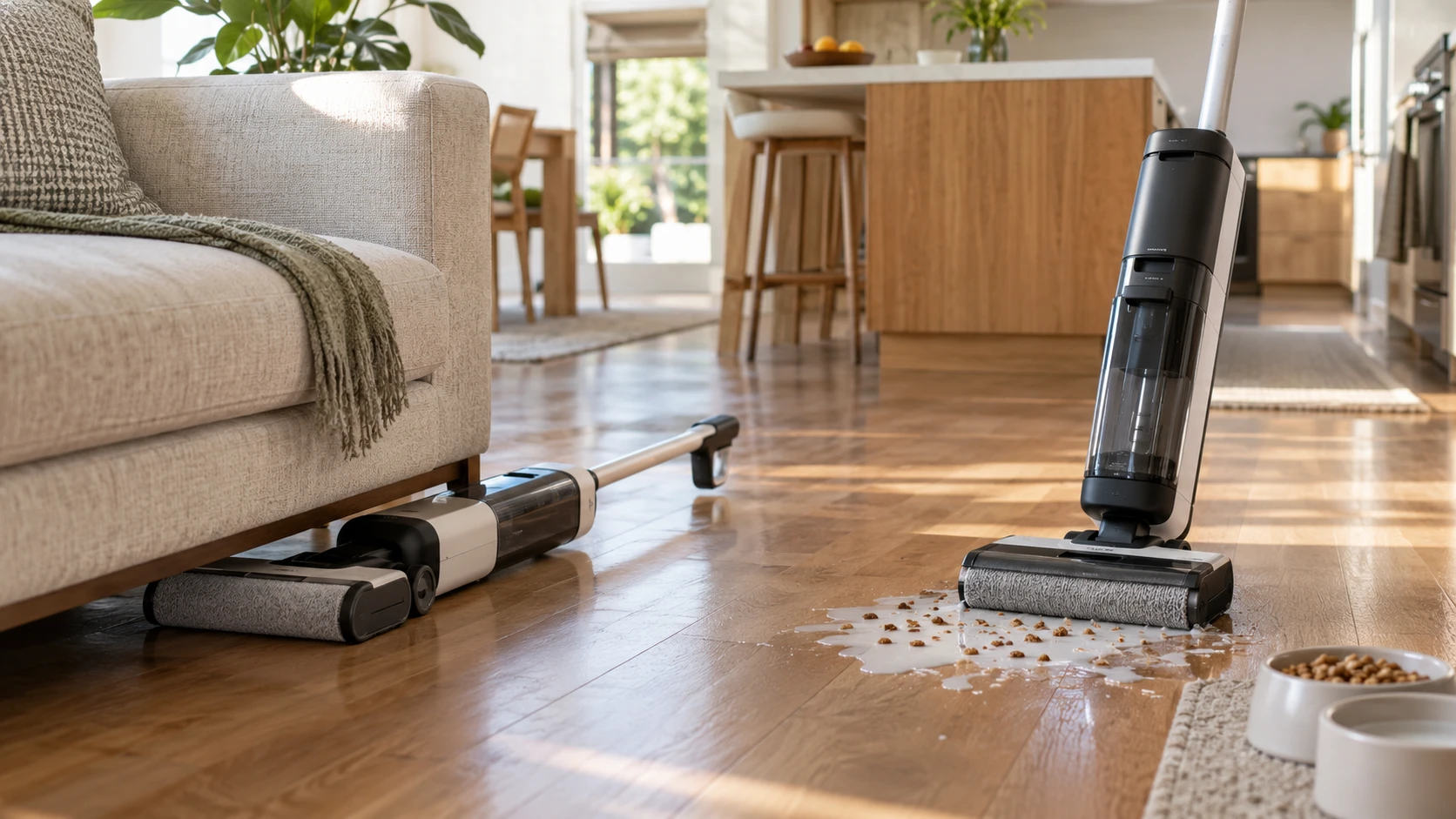 For MOVA K30SE wet-dry floor washer, consider low-clearance reach, mess sensing, clean and dirty water handling, runtime and post-cleaning maintenance.