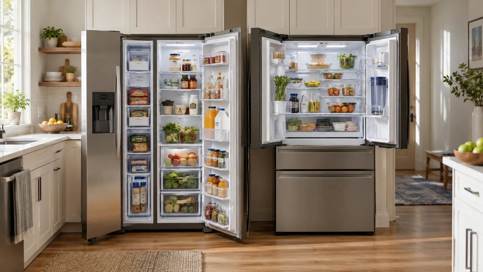 For Whirlpool WRS321SDHZ side-by-side refrigerator, weigh shelf access, water, controls, and saved price.