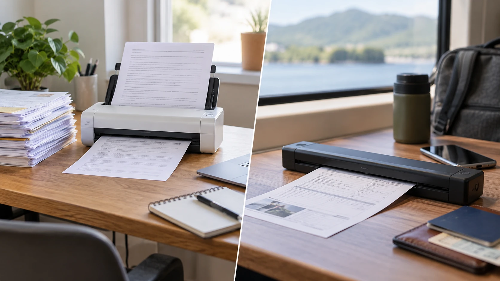 Choosing Brother ADS-1300 desktop scanner means weighing feeder batches versus wireless single sheets and searchable files.