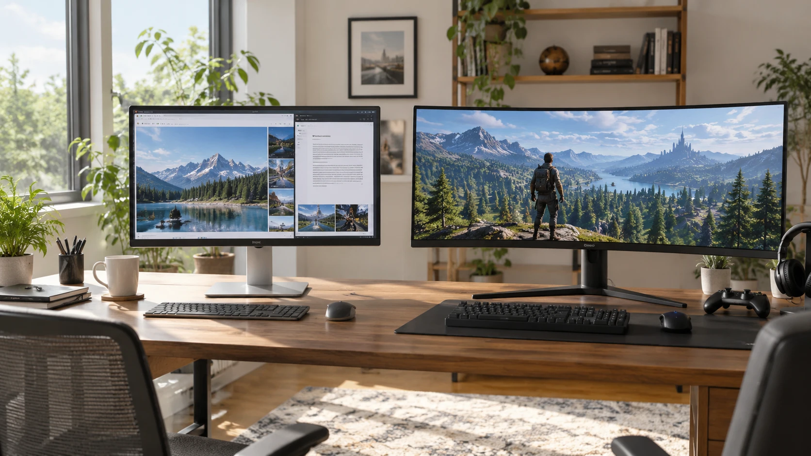 Choosing Dell UltraSharp U2725QE vs LG 34GN850-B monitor means weighing 27-inch work clarity versus 34-inch gaming space and refresh.