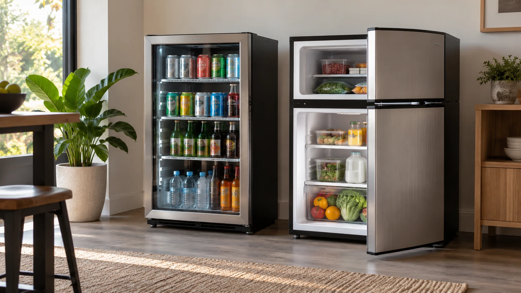 For KNDKO 180 can beverage cooler, consider beverage shelves, separate freezer, stated temperature ranges, door design, placement, and usable storage.