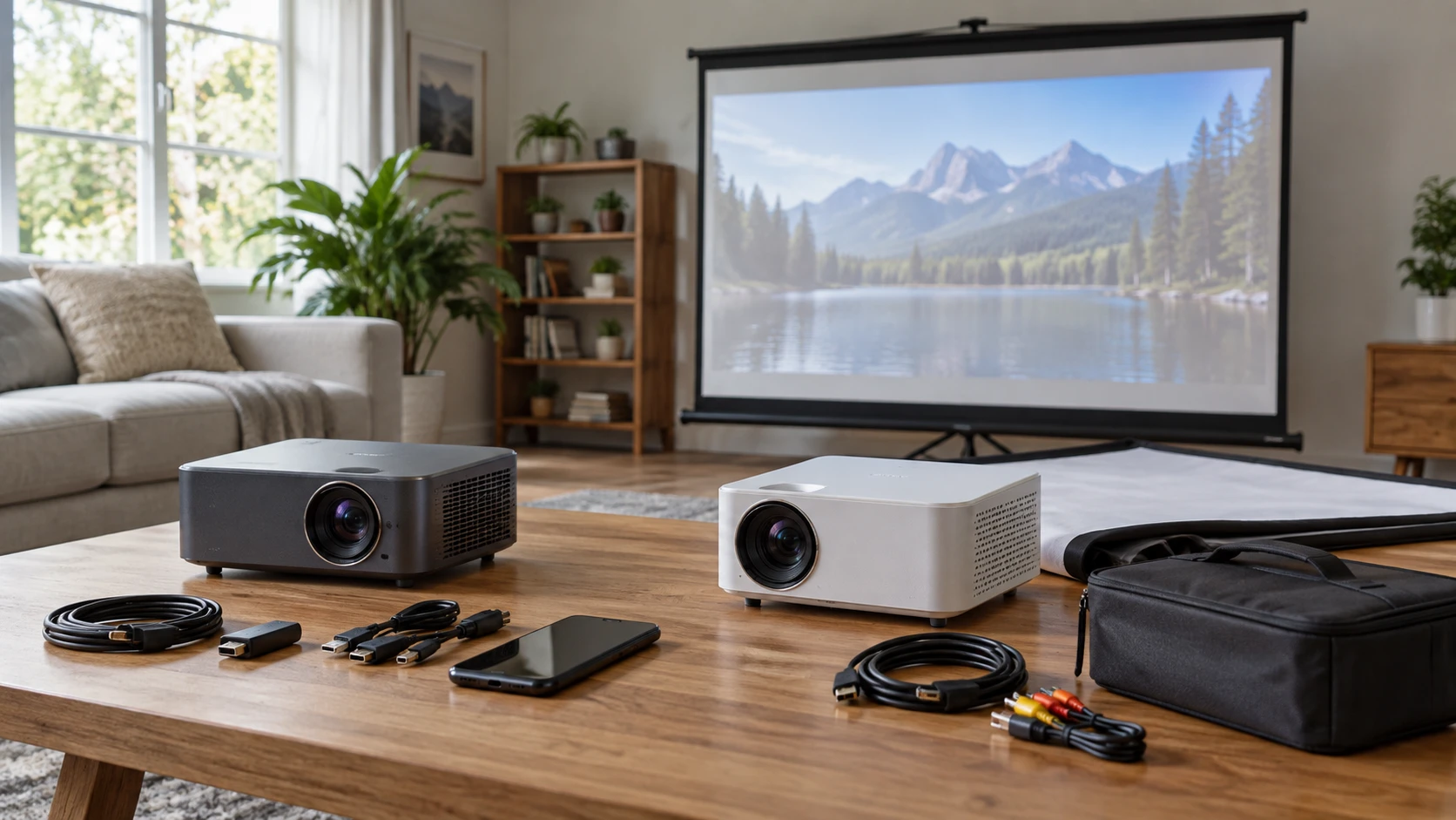 For Sainyer Q10 projector, weigh screen bundle, source connections, brightness claims, image size, room setup, and audio options.