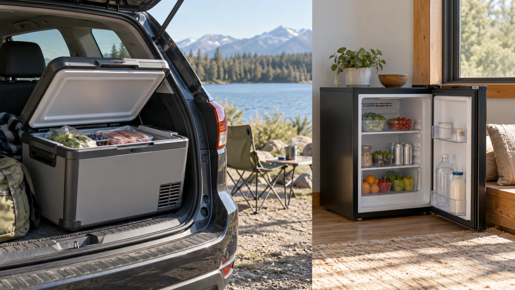 For Segmart 16.8-quart portable car refrigerator, weigh temperature range, power and placement.