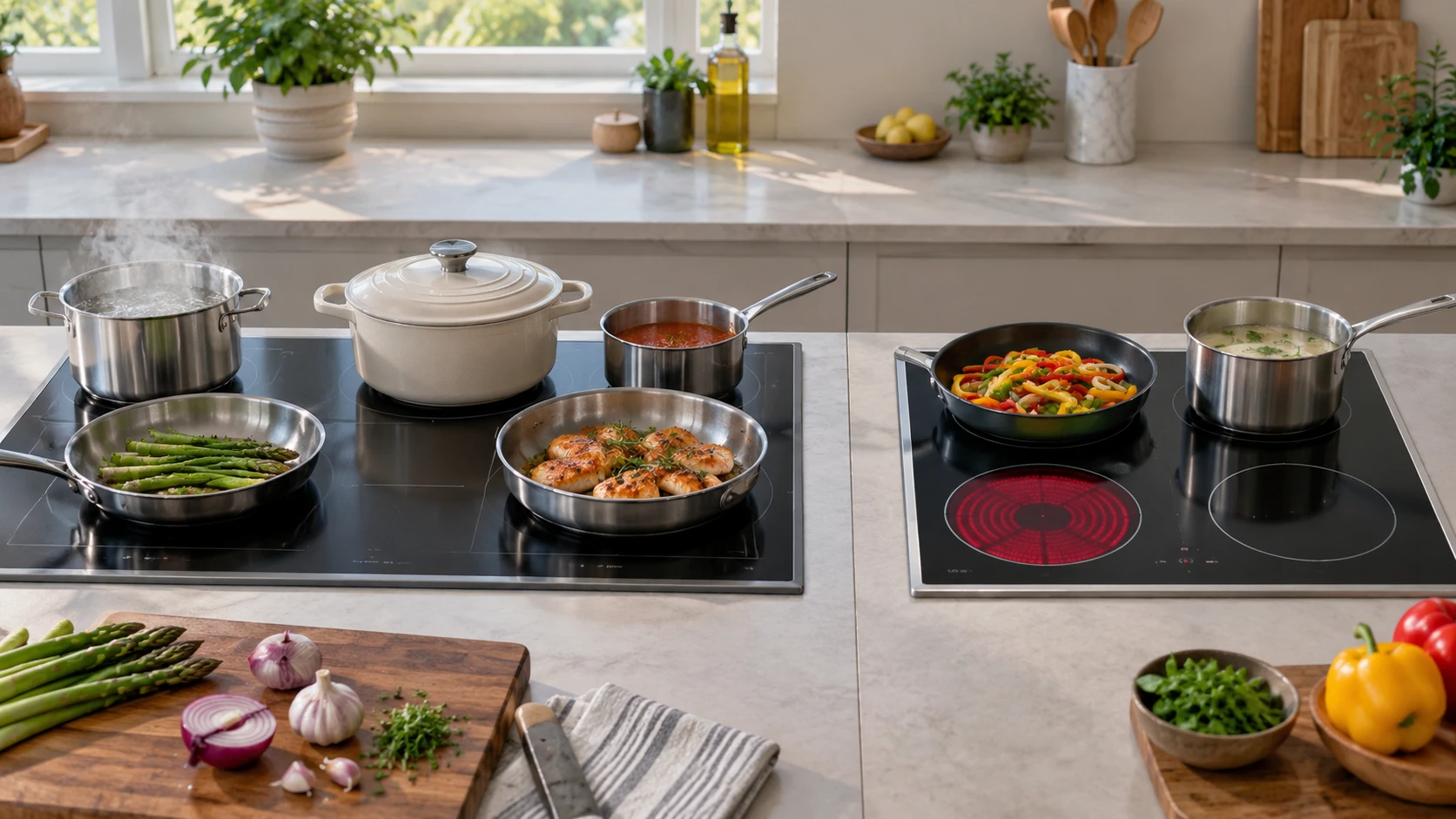 Choosing Bosch NITP660UC induction cooktop means weighing induction versus hybrid zones, cookware, controls and wiring.