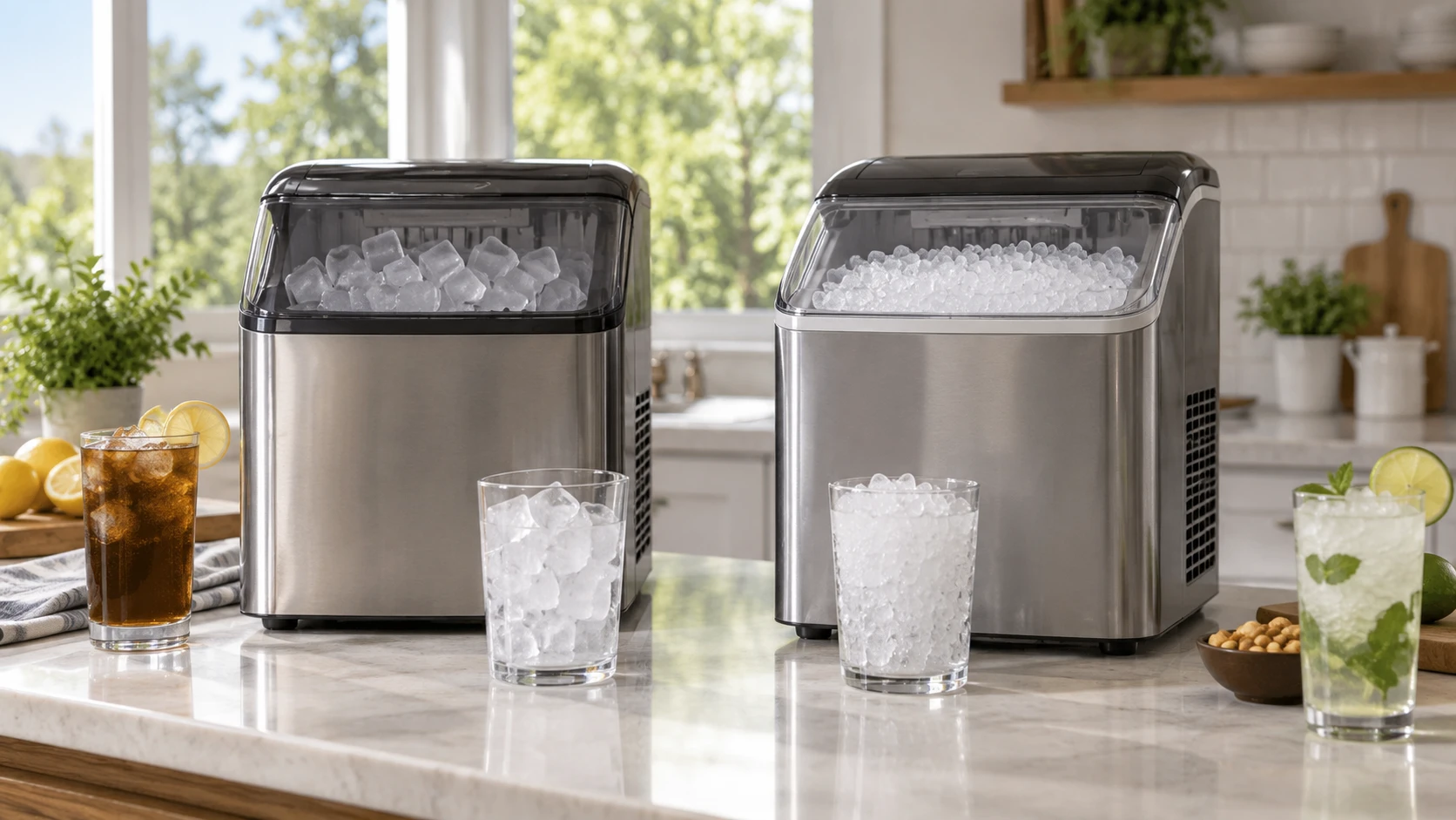For WAA 33 lb/day cube ice maker, weigh serving-window output, water refills, cleaning routine, countertop fit, and saved price.