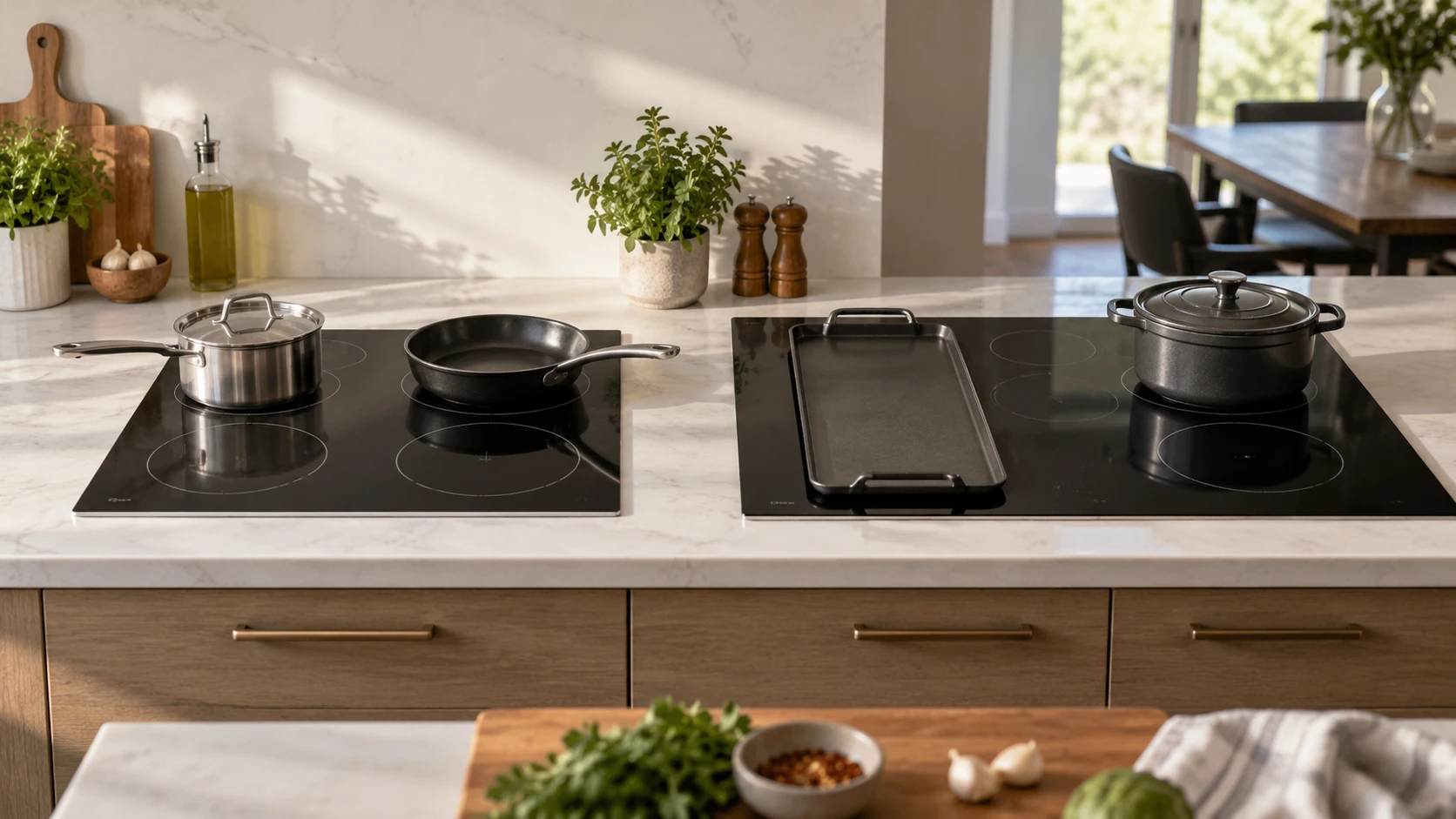 Choosing 24-inch four-zone induction cooktop means weighing cutout dimensions, pan spacing, shared power and control features.
