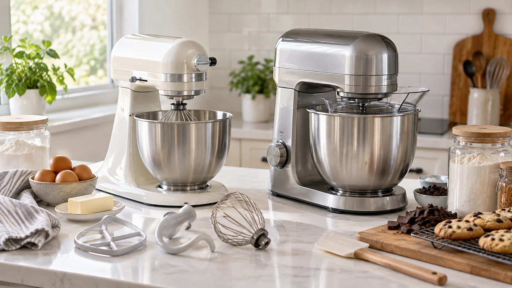 For KitchenAid KSM96IC stand mixer, consider bowl size, controls, included tools, counter access, and batch needs.