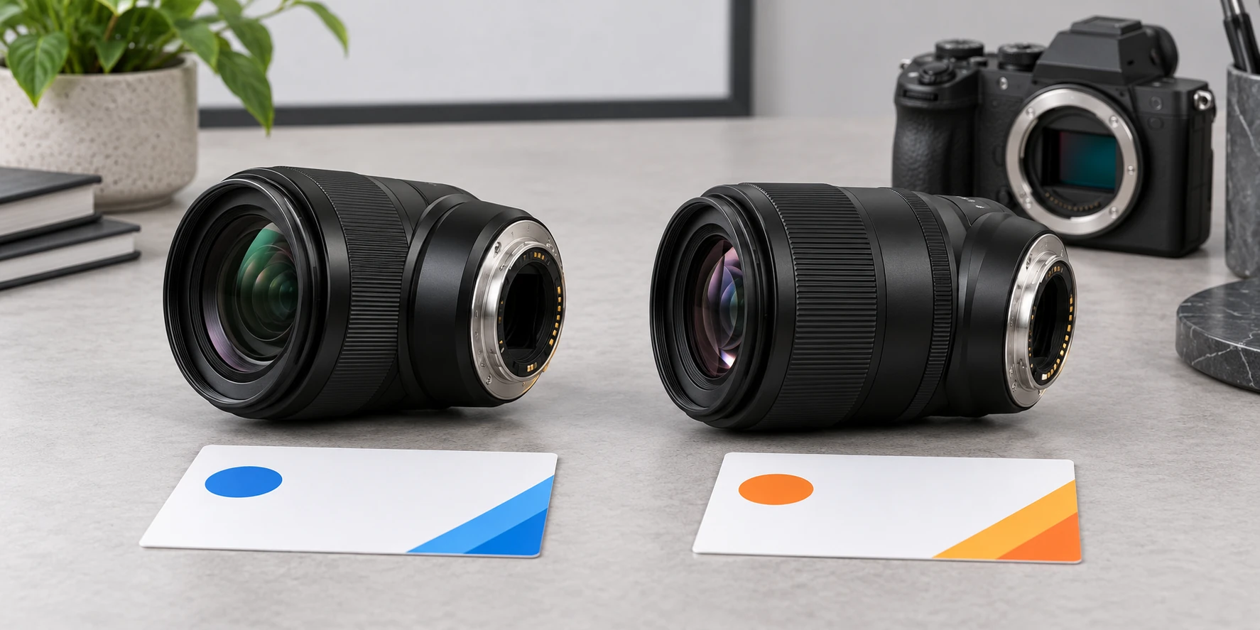 Camera lens mount variant comparison with two separate equipment records for Sony E and Nikon Z offers.