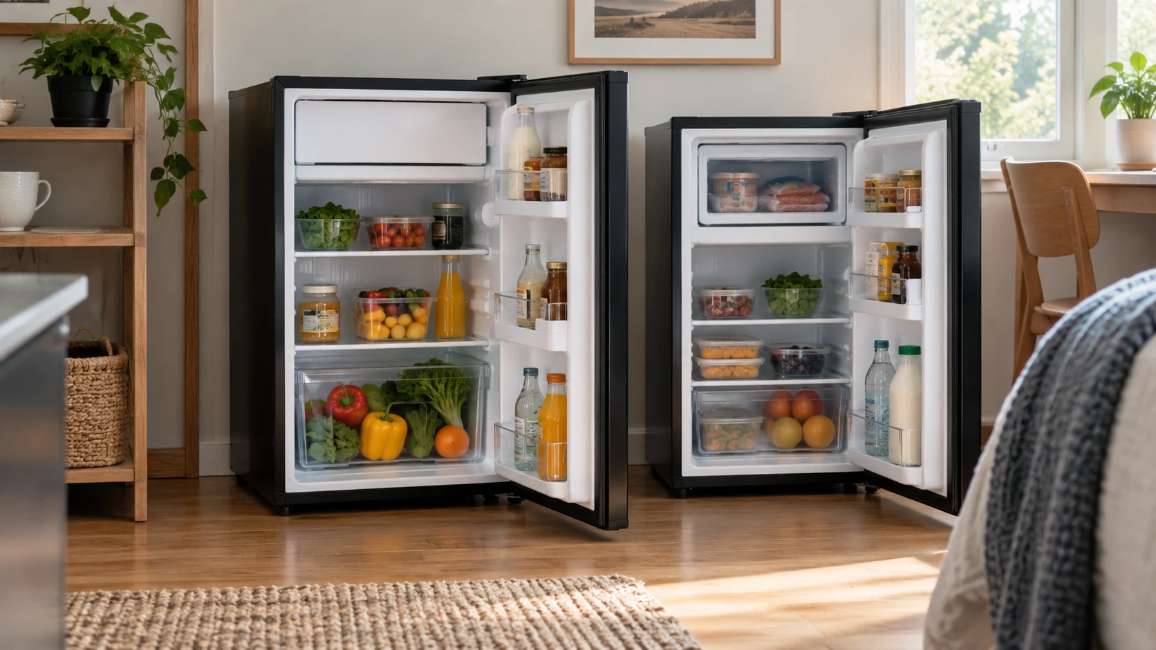 For KATIDAP 4.3-cu-ft mini fridge, consider fresh-food and freezer space, cabinet fit, temperature claims, doors, and source details to verify.