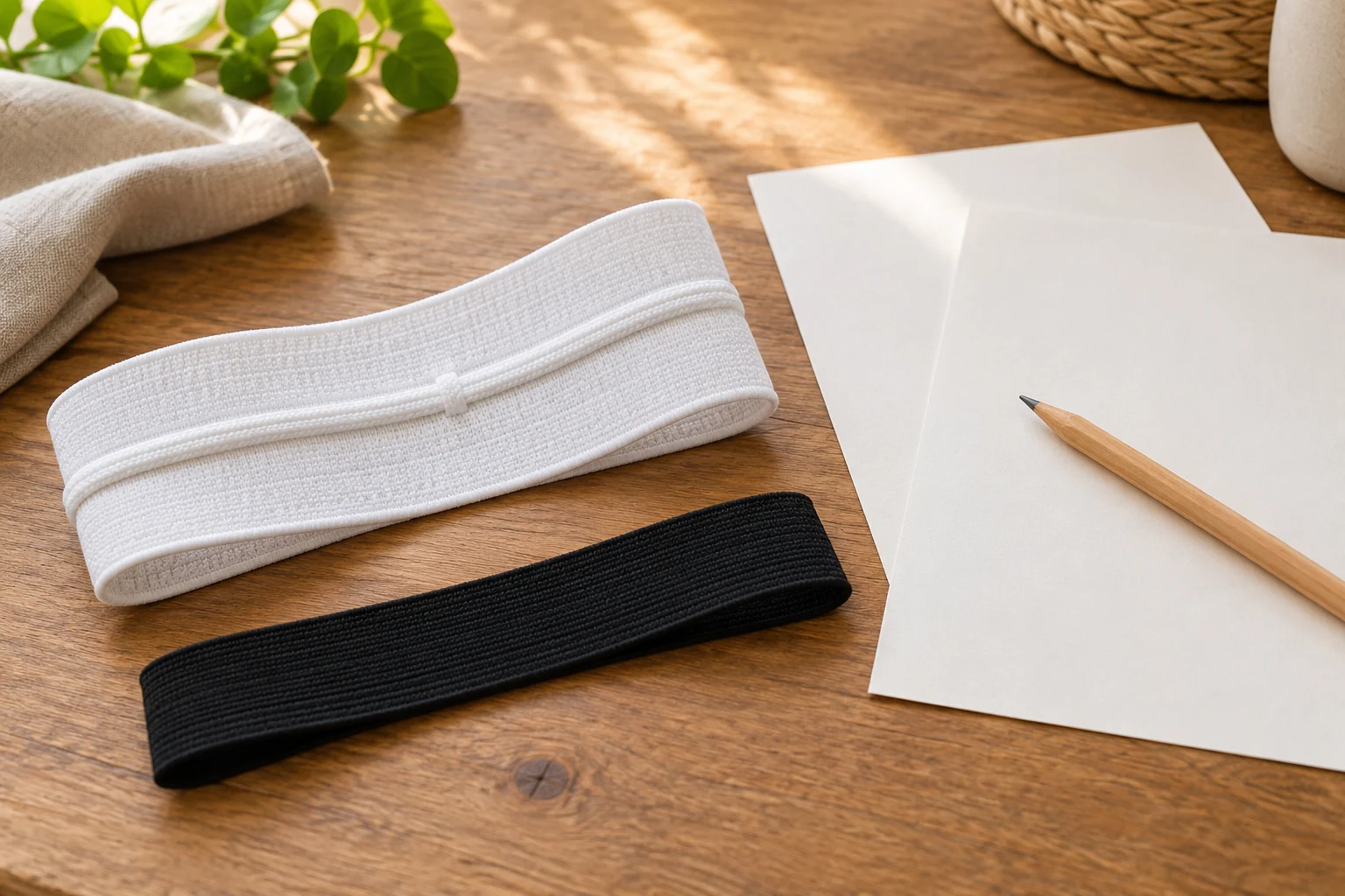 An elastic order note mismatch places separate white drawcord and black elastic samples beside blank records while identity, fields and source wording are checked.