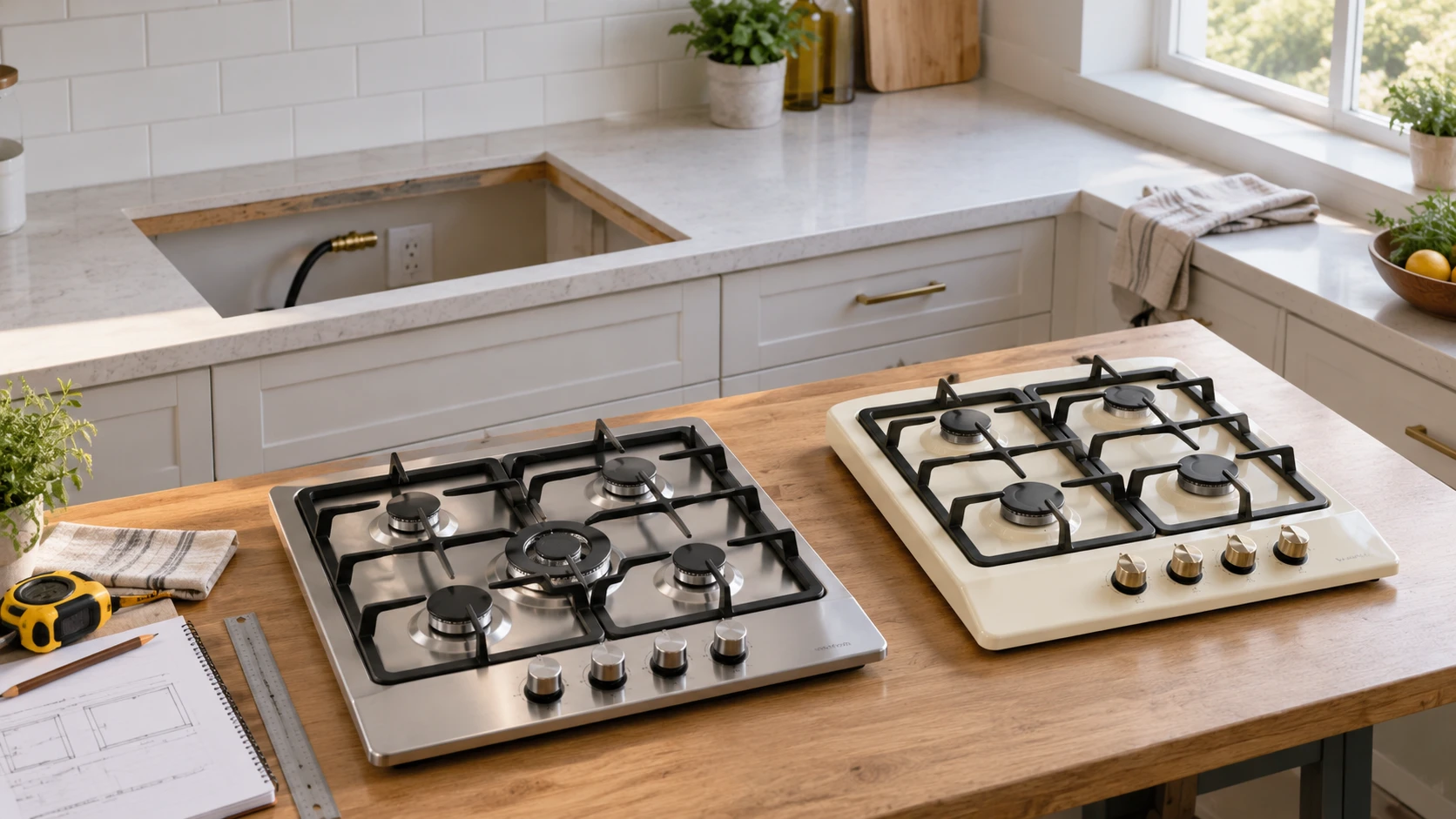 Choosing ABBA Appliances 24-inch gas cooktop means weighing counter cutout, burner arrangement, ignition and cleaning.