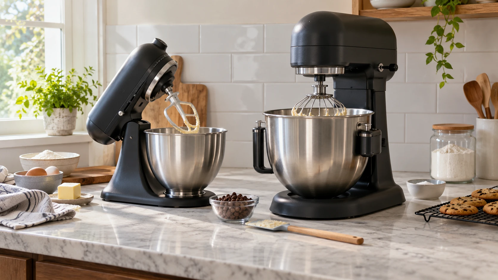 For KitchenAid Artisan Mini KSM3316XBK mixer, consider bowl access, tool changes, ingredient pauses, included beaters, countertop clearance, and stated batch claims.