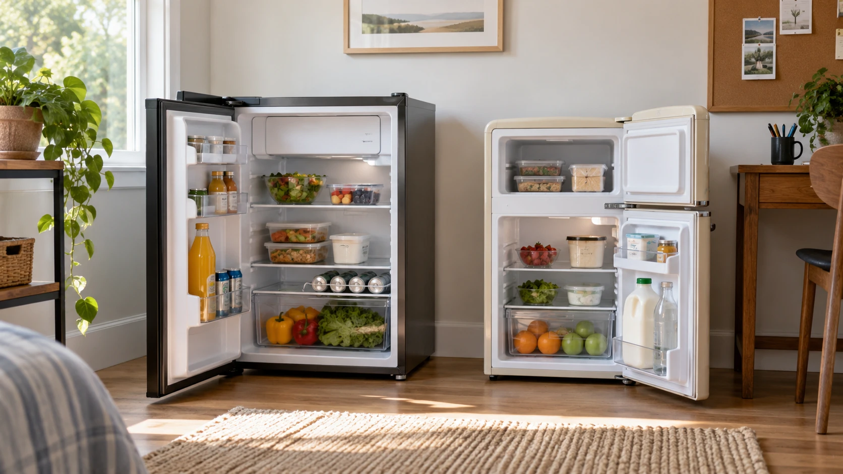 For Frigidaire 4.5 cu ft compact fridge, consider storage layout, freezer access, door swing, and room fit.