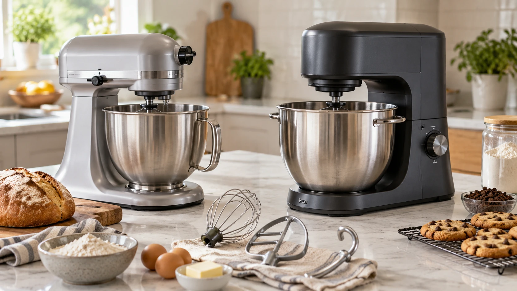 For Hamilton Beach Professional five-quart stand mixer, consider batch size, speed control, included tools, hub accessories and cleanup.
