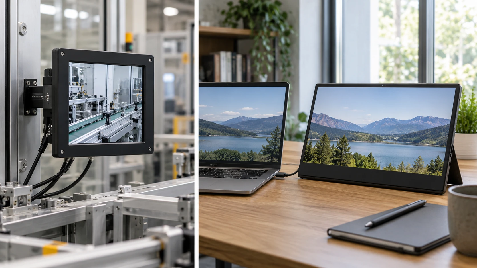 Choosing Beetronics 8VG7M industrial monitor means weighing fixed industrial mounting versus portable laptop use.