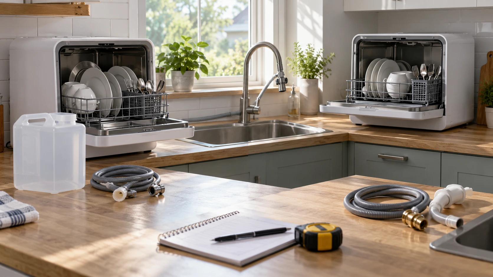 Choosing AIRMSEN TDQR09 countertop dishwasher means weighing water hookups, counter footprint, wash cycles and loading.