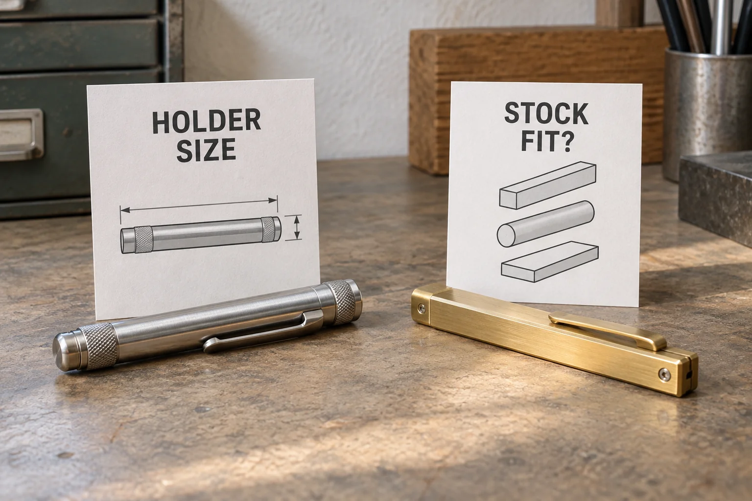 Soapstone holder compatibility separates a complete round holder and a flat holder from reference cards for holder dimensions and recipient thickness.